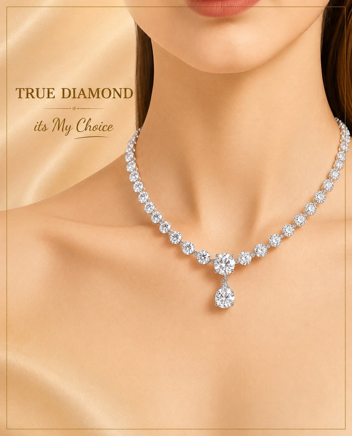 Teardrop Diamond Pendant Necklace