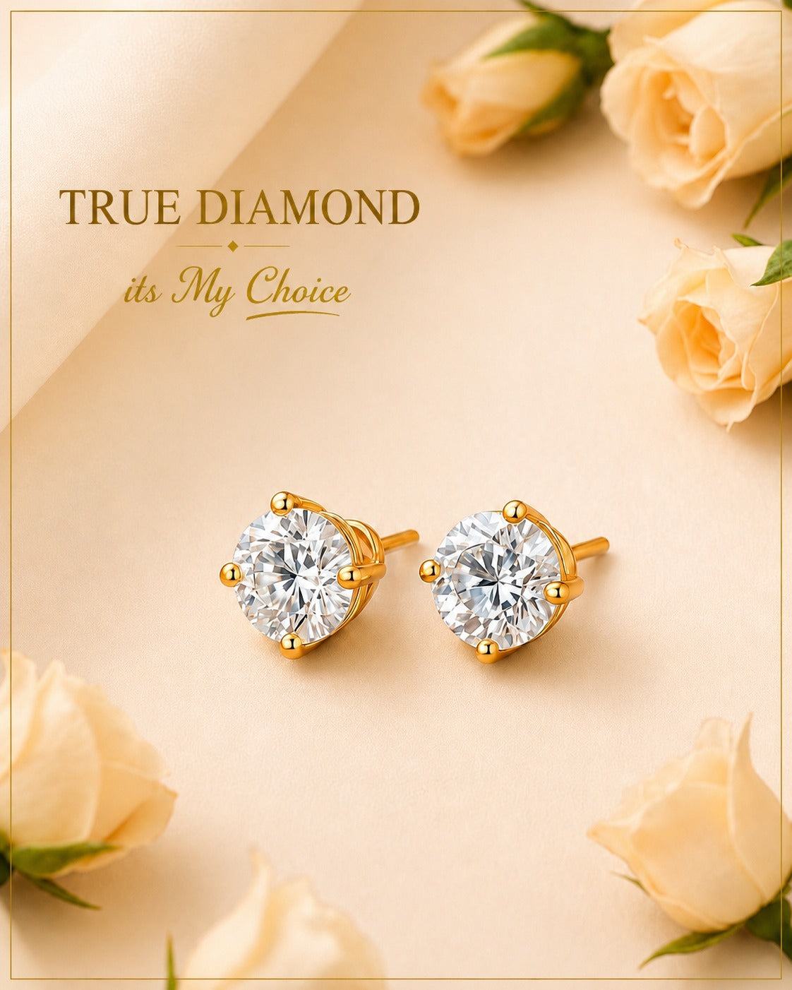 Round Diamond Stud Earrings