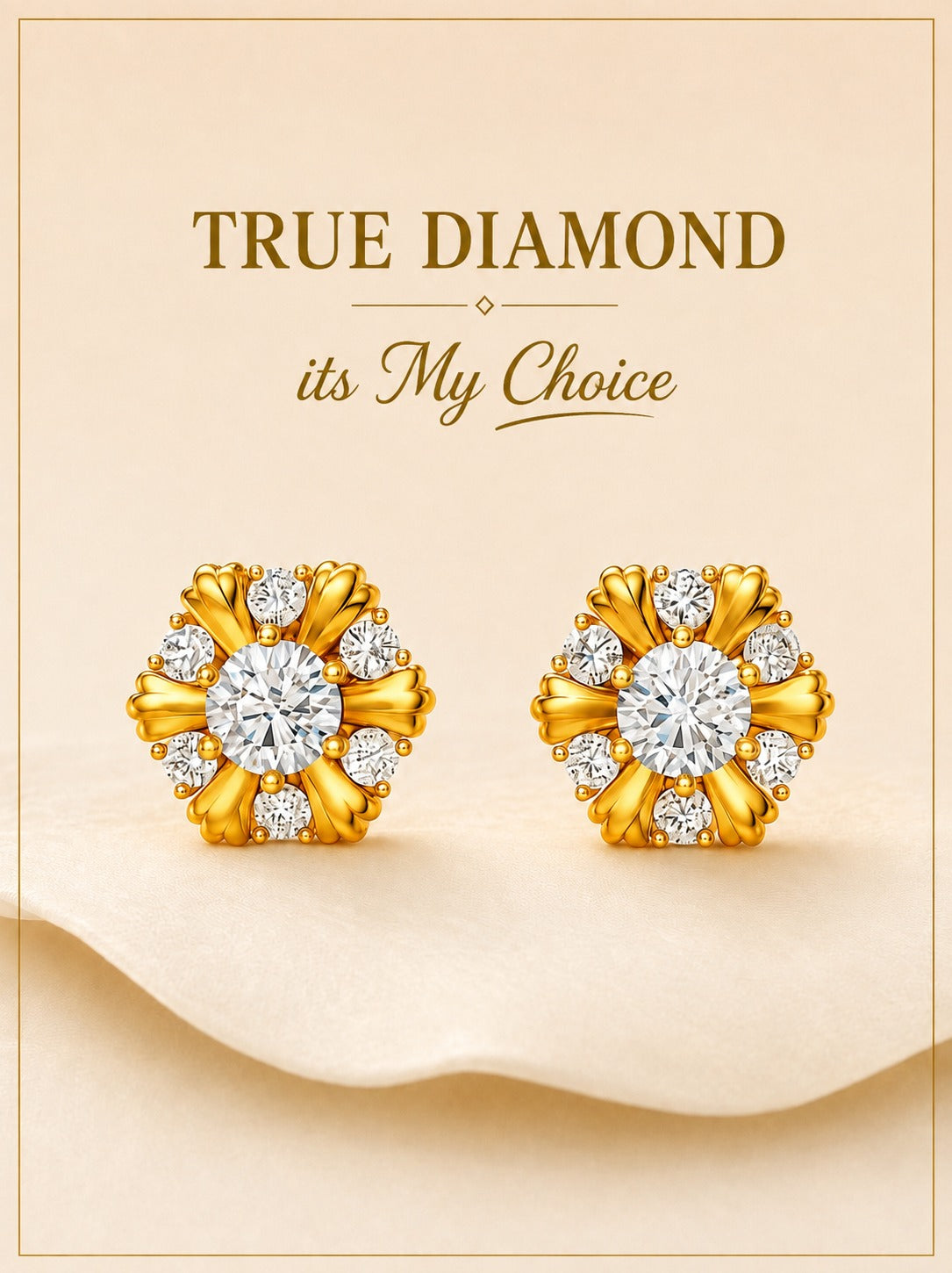 Floral Diamond Stud Earrings