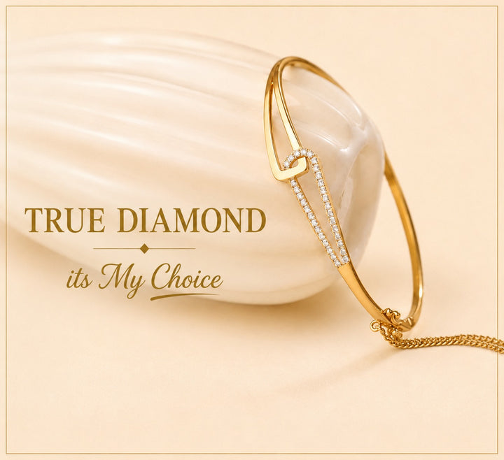 Gold Diamond Infinity Bangle Bracelet