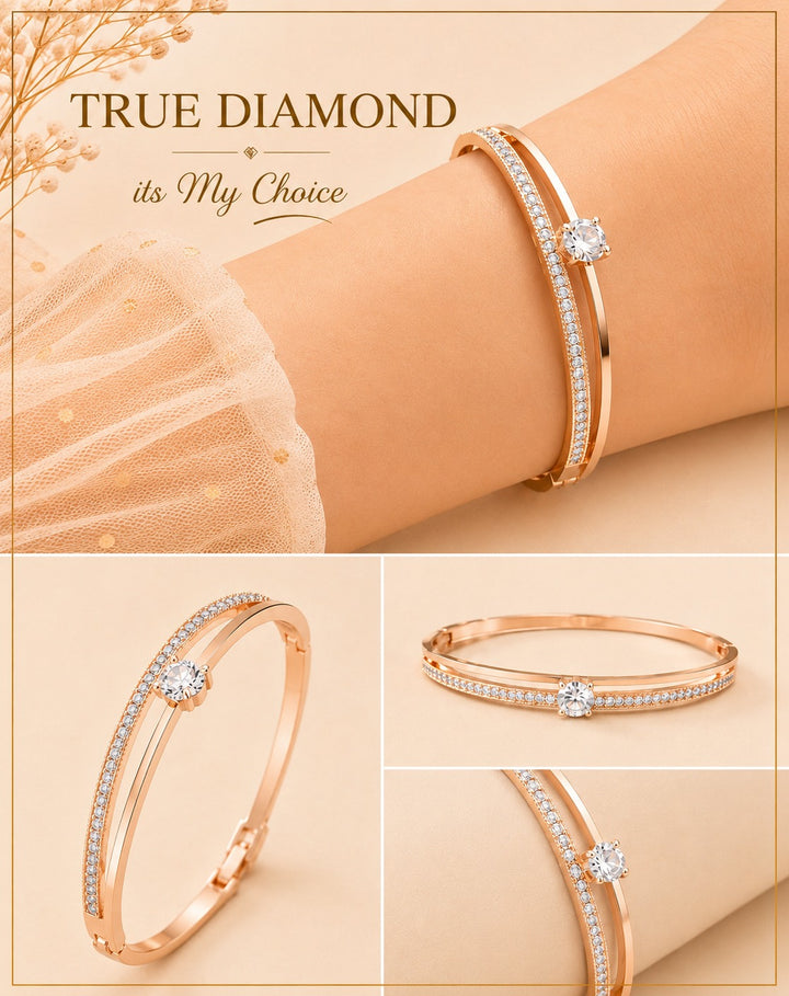 Rose Gold Diamond Bangle Bracelet