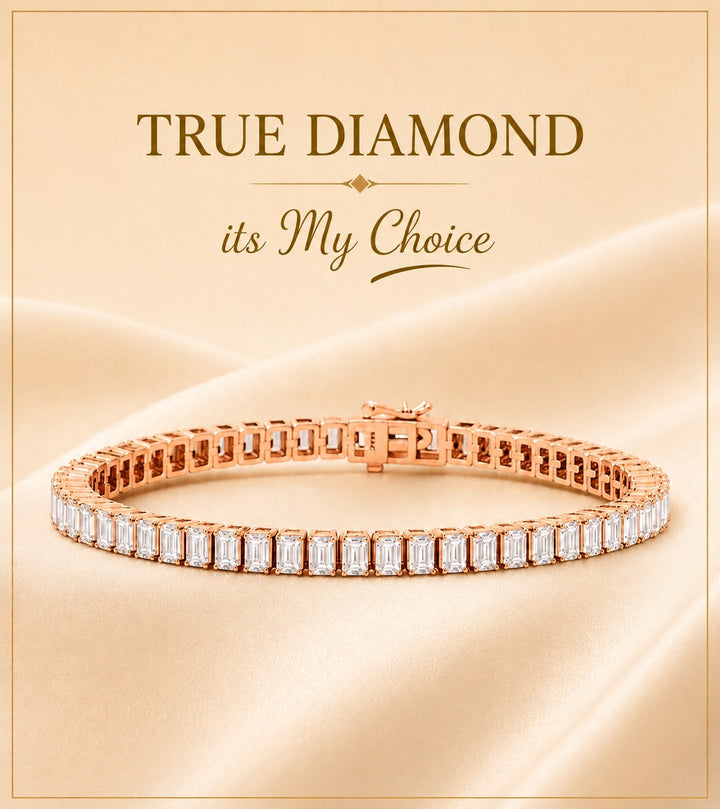 Rose Gold Baguette Diamond Tennis Bracelet