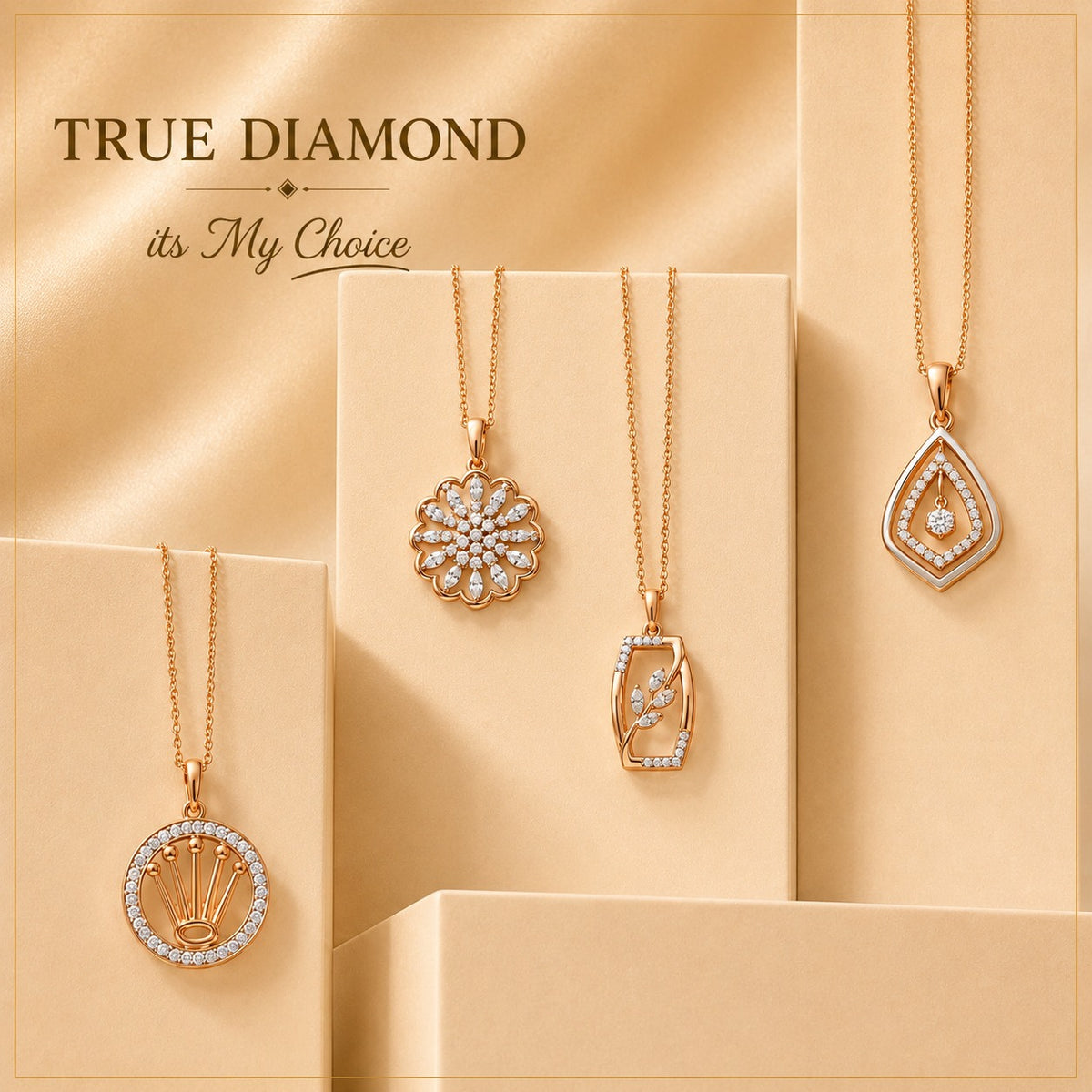 Gold Diamond Pendant Necklace Collection